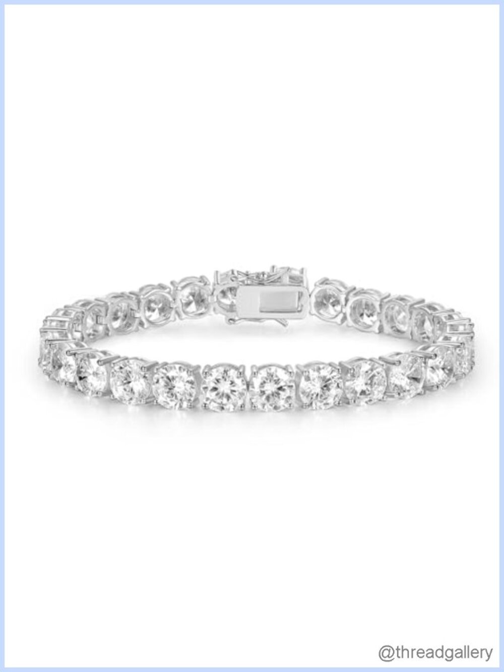 18K Gold Plated Tennis Bracelet 7.0mm Cubic Zirconia Spring Clasp